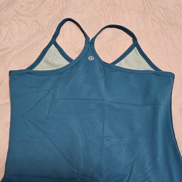 Lululemon Power Y Tank Luon Sz 6 Teal - Picture 3 of 4